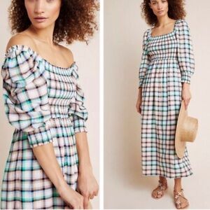 Cerie Plaid Smocked Dress